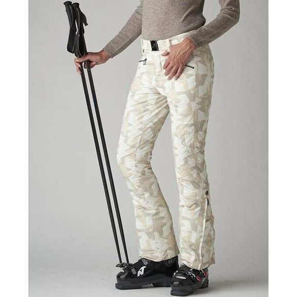 NEW $850 BOGNER Fraenzi Ski Pants! US 8 Long e 76 White Tan Camo 20K Waterproof